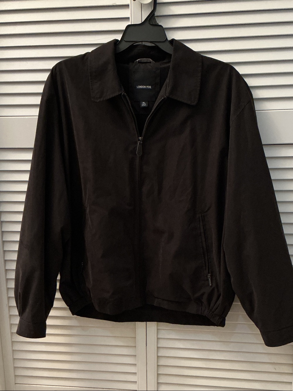 London Fog Dark Brown Zip Bomber Jacket